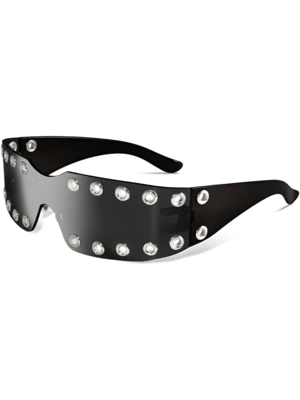Futuristic Y2K Grommet Sunglasses for Rave, Festival, or Party Outfits